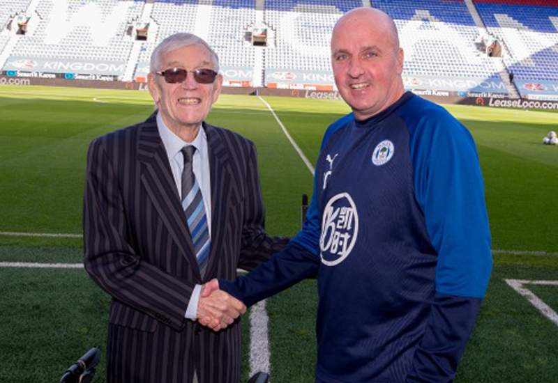 Former Wigan goalkeeper visits old team thanks to home care provider